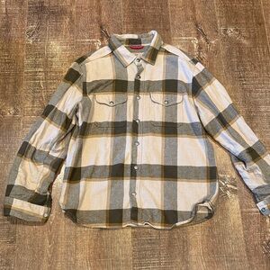 Iron & Resin Plaid Button-Down Shirt - Gray, Tan, and Yellow